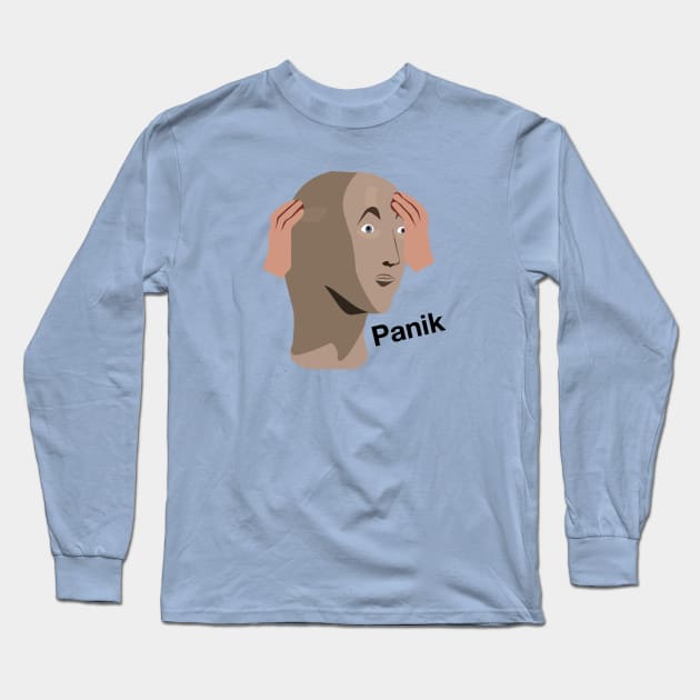 Panik Long Sleeve T-Shirt by Cat Bone Design